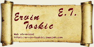 Ervin Toskić vizit kartica